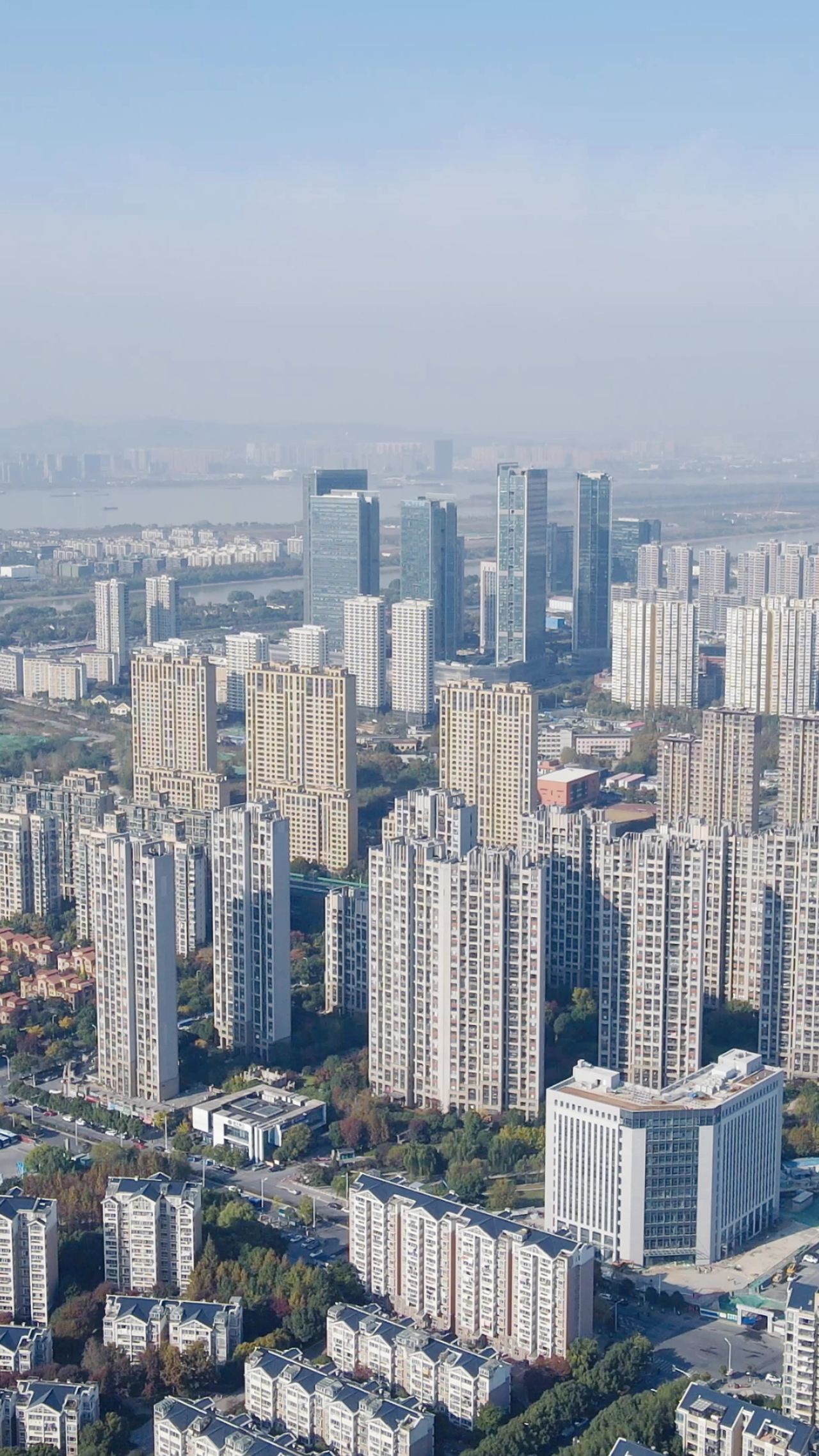  城市航拍江苏南京河西金融中心