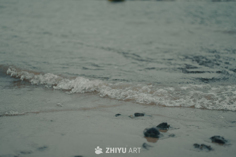 海滩上的轻柔海浪