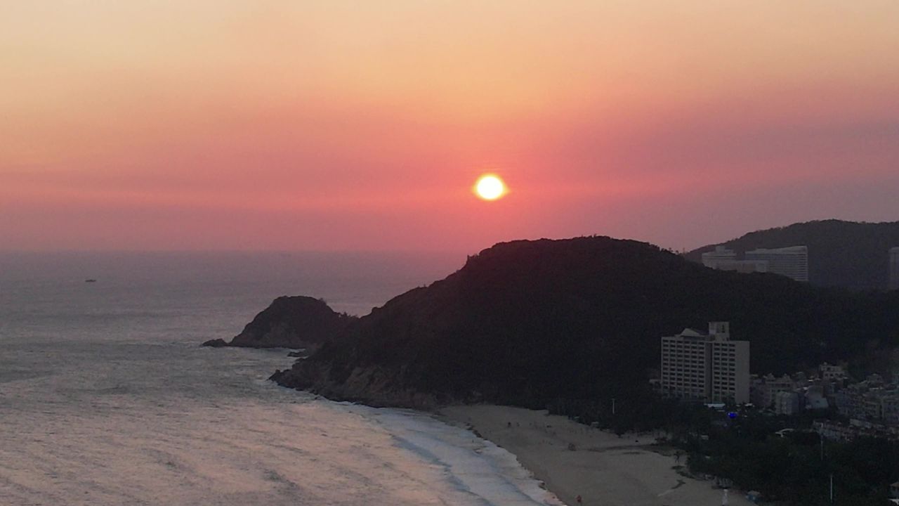 大海日落晚霞夕阳海浪