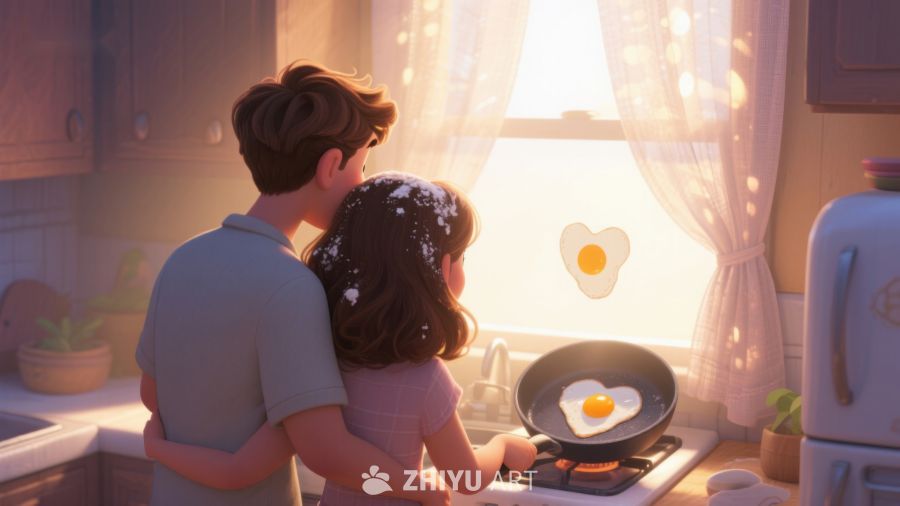 温馨厨房，爱心煎蛋 368