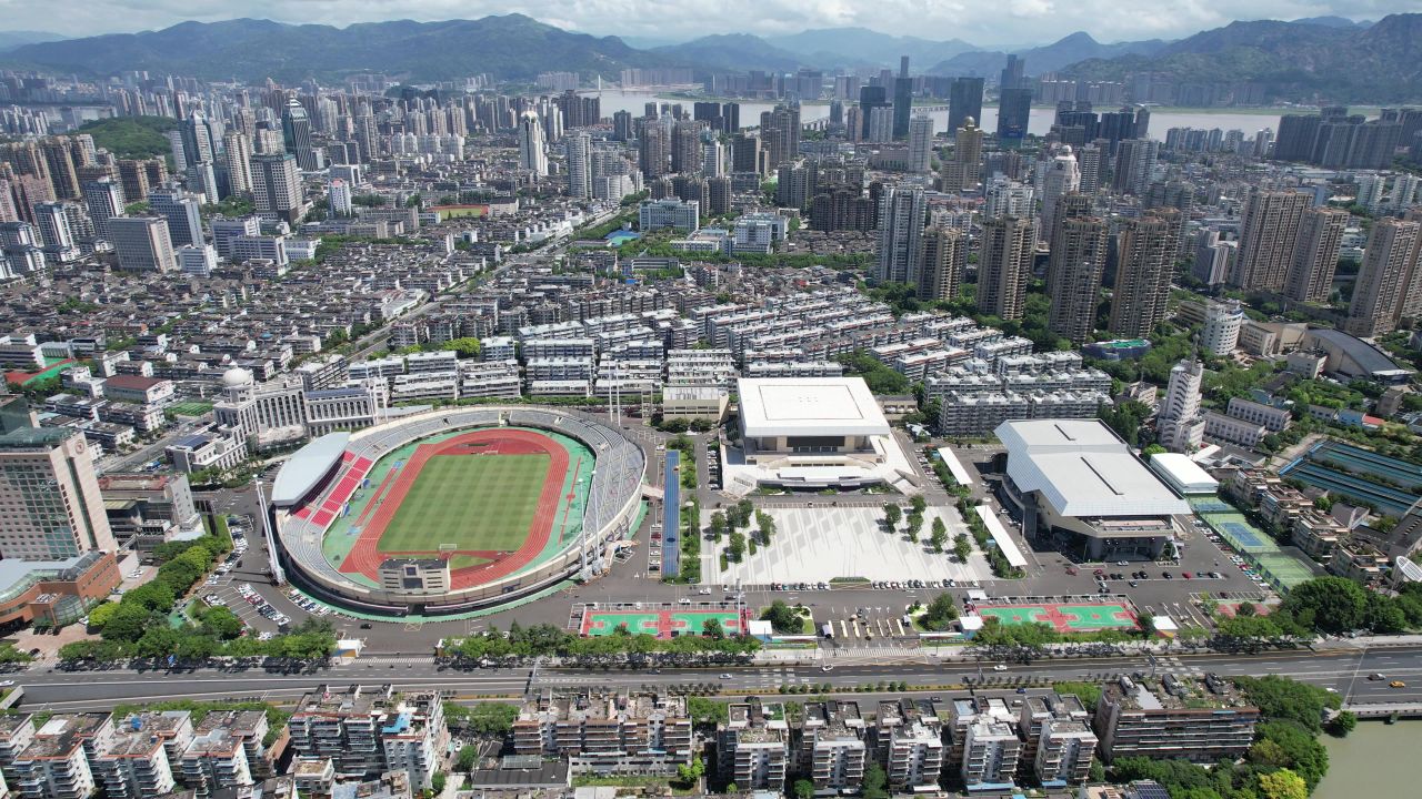 浙江温州城市建设航拍 