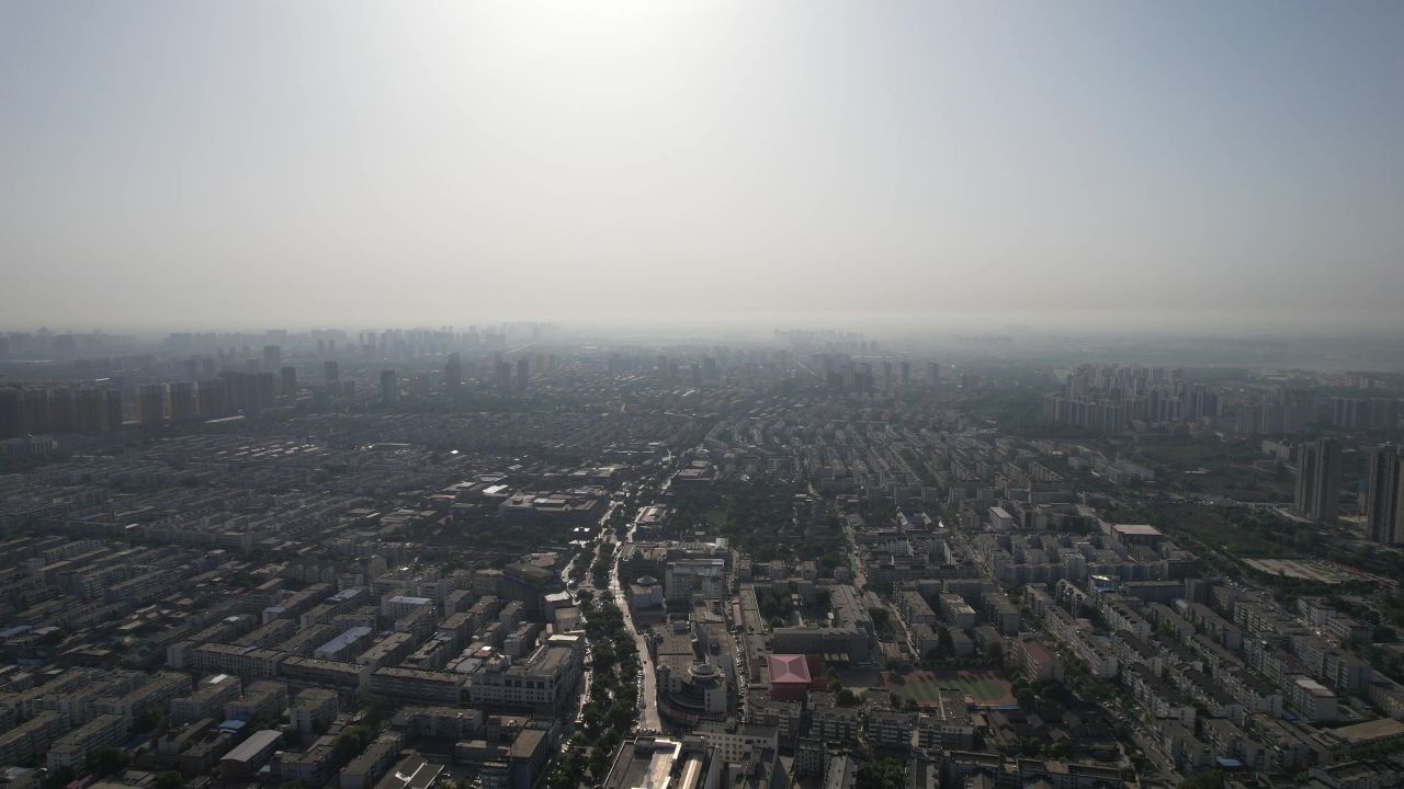 河北保定城市风光地标建筑航拍 
