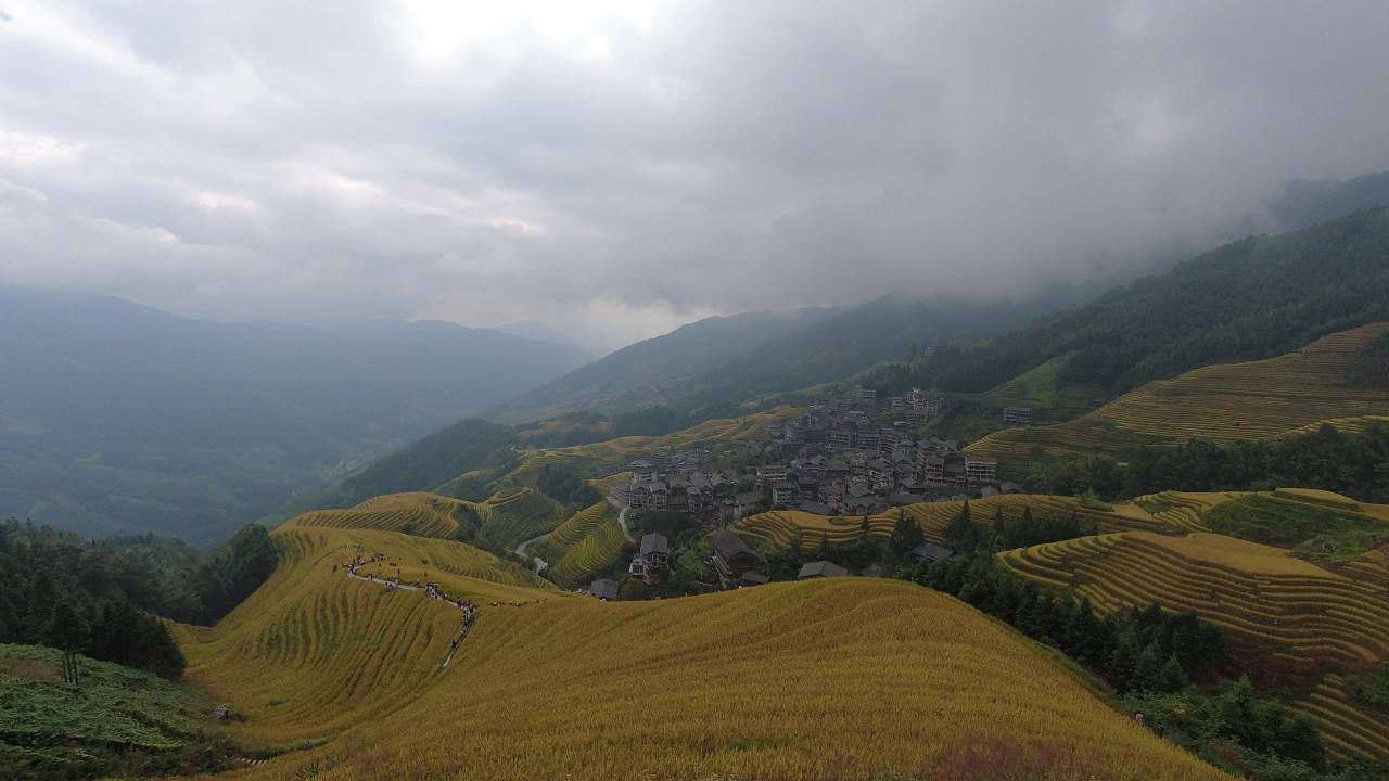 广西桂林龙脊梯田延时