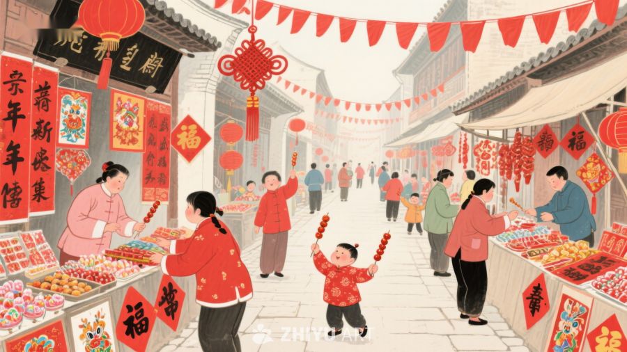 热闹春节市场，喜庆氛围浓厚 774