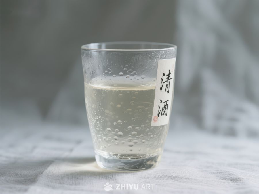 透明玻璃杯中的清酒 267