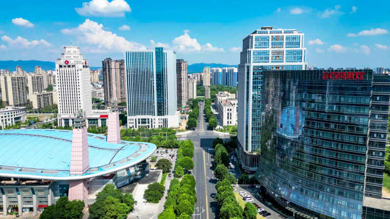 江西吉安城市风光旅游景区航拍图