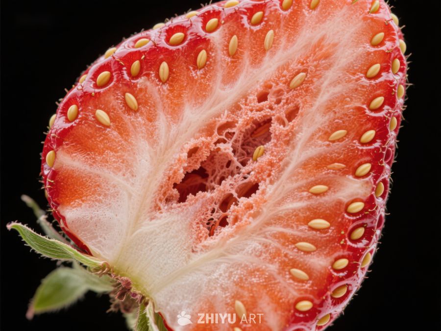 切开的草莓特写 382