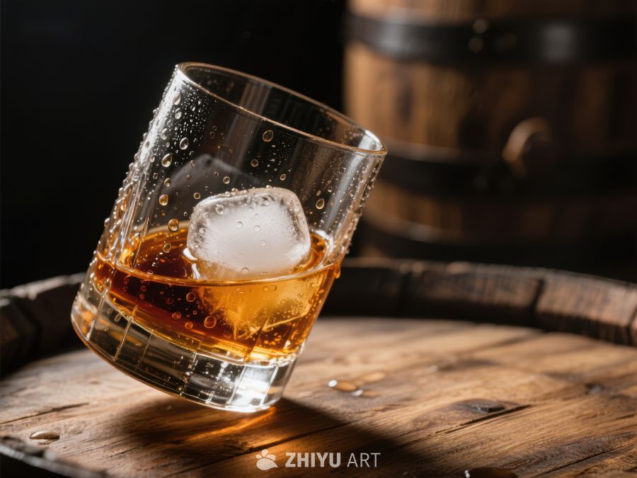 威士忌酒杯与冰块 1206