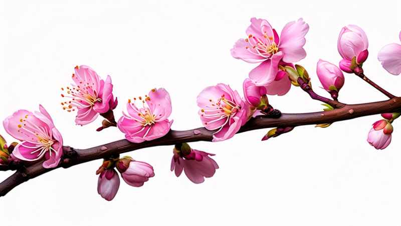 春季桃花元素插画 1