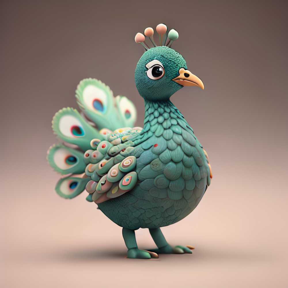 小孔雀小巧可爱3D