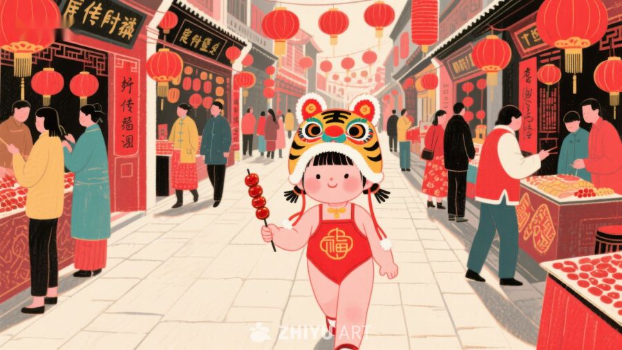 虎年新春，童趣街头 340