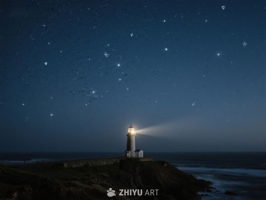 夜空下的灯塔光芒 274