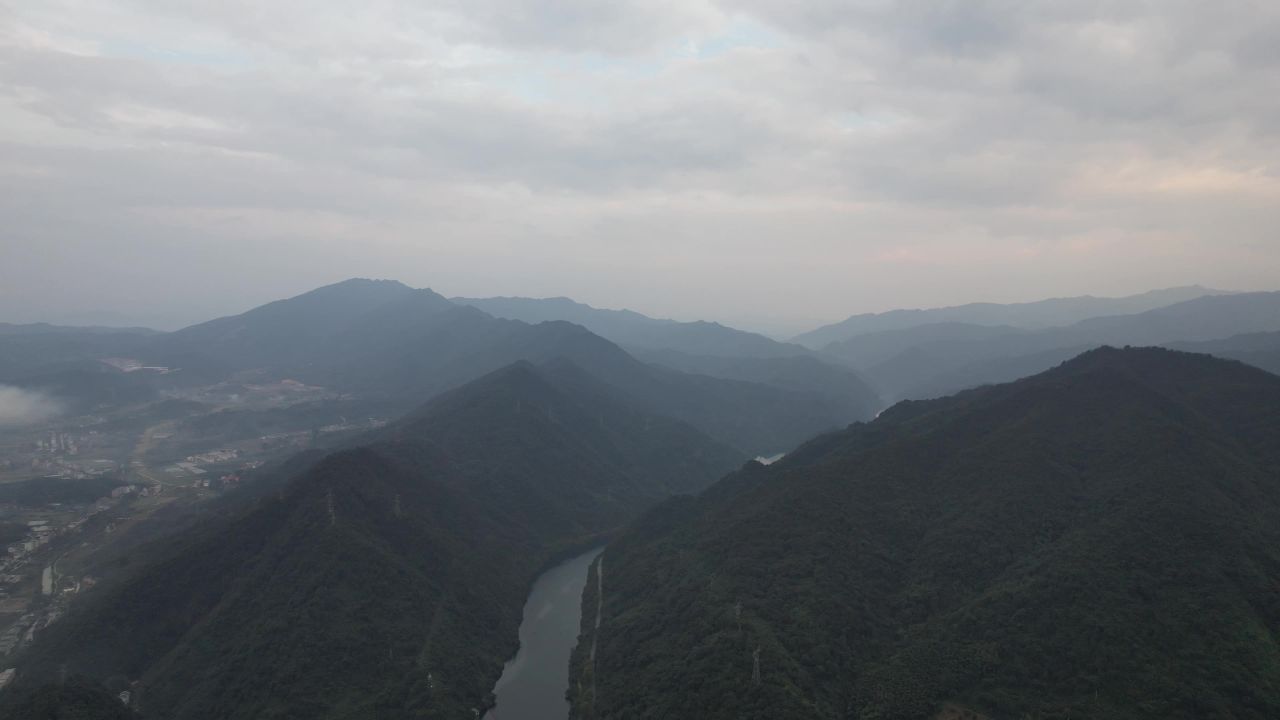 湖南郴州小东江清晨航拍 