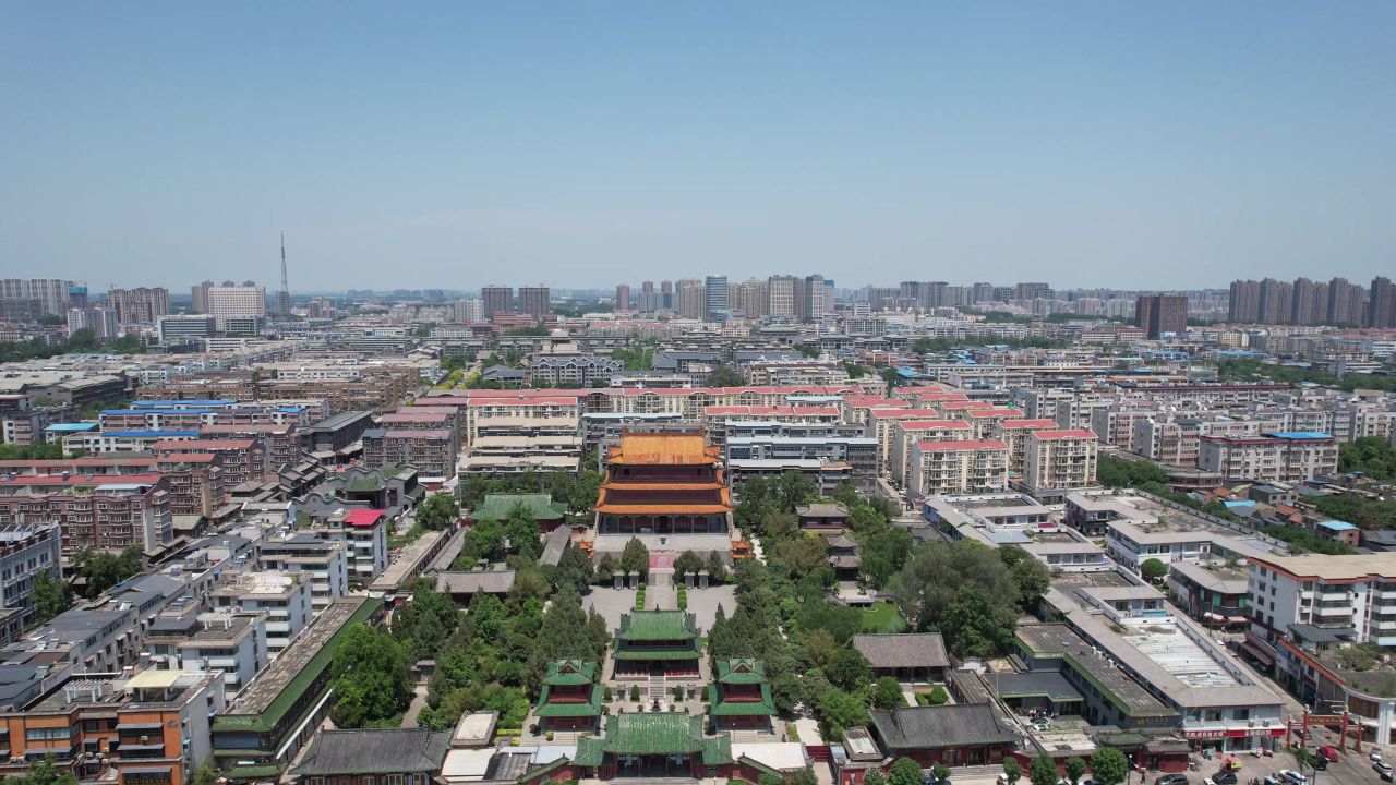 河南许昌城市风光地标建筑航拍 