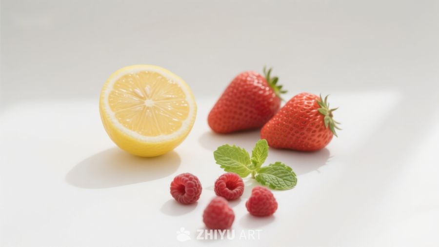 柠檬草莓与覆盆子的清新组合 212