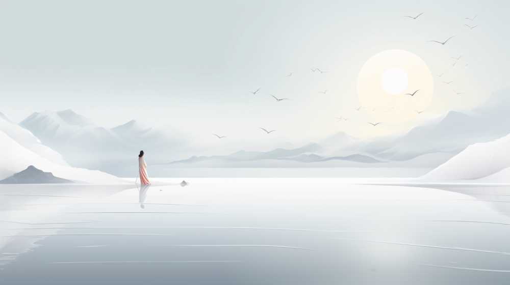 浅白色唯美意境背景图99