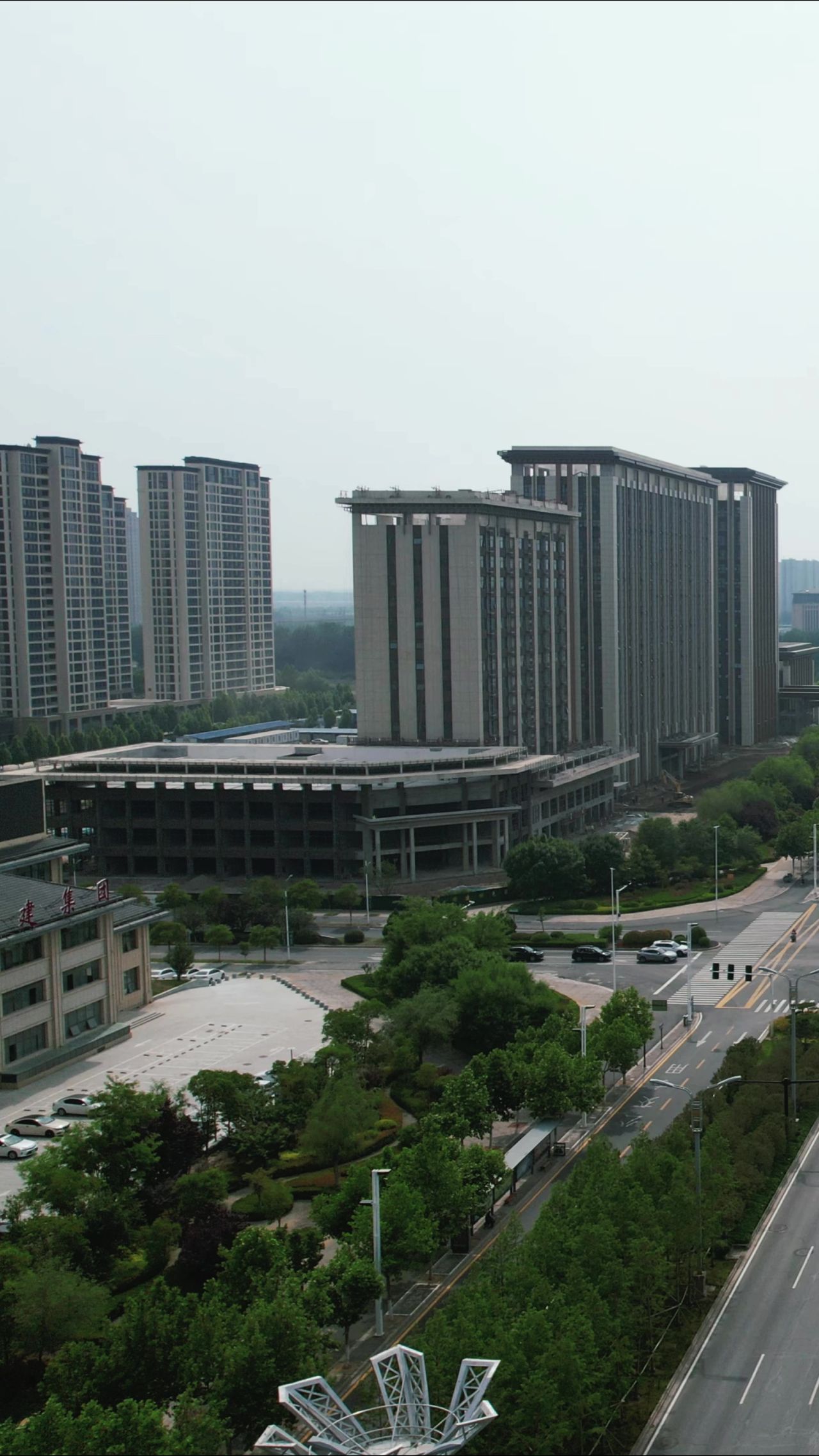 河南开封城市风光竖屏航拍 