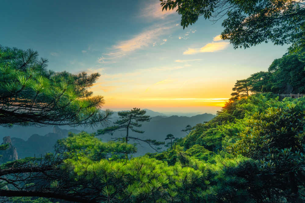 三清山西海岸晚霞风光