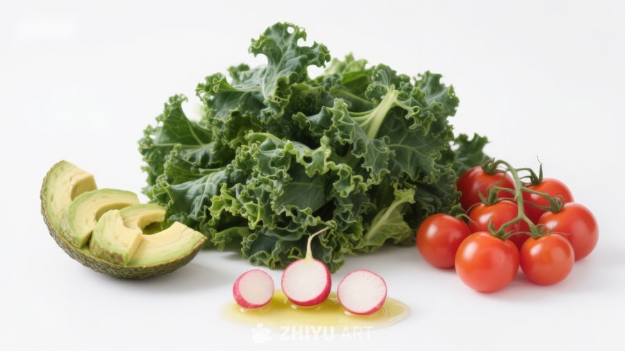 新鲜蔬菜与牛油果摆拍