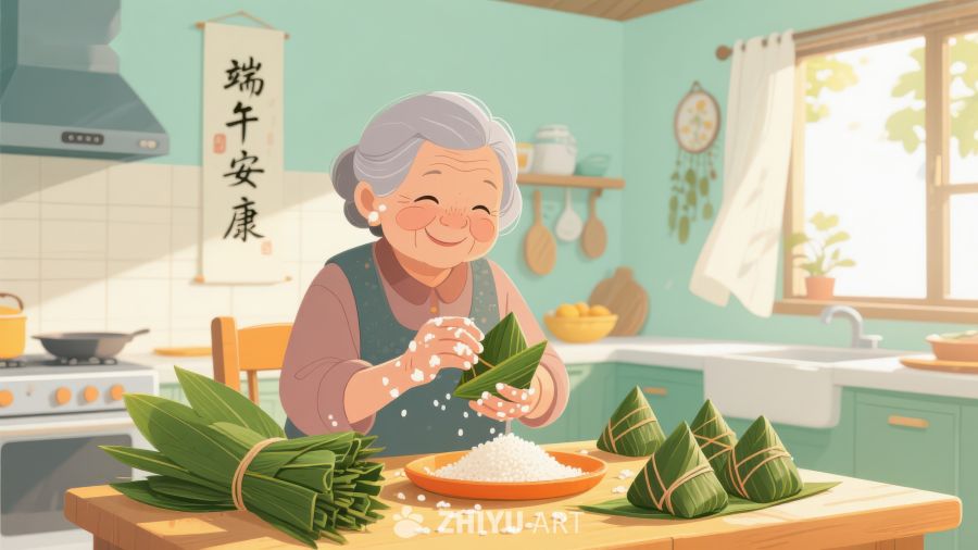 奶奶厨房包粽子，端午安康 362