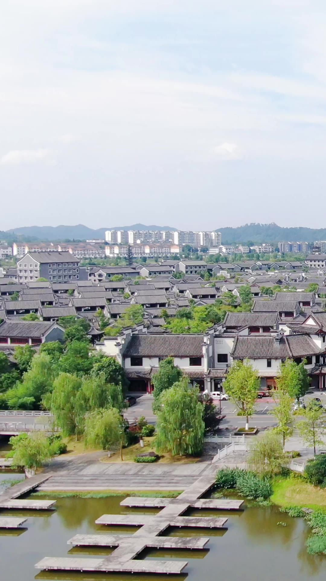 旅游景区湖南常德桃花源古镇竖屏