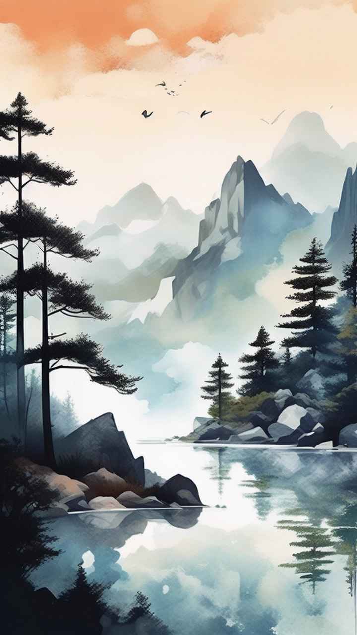 山水画国风背景 22