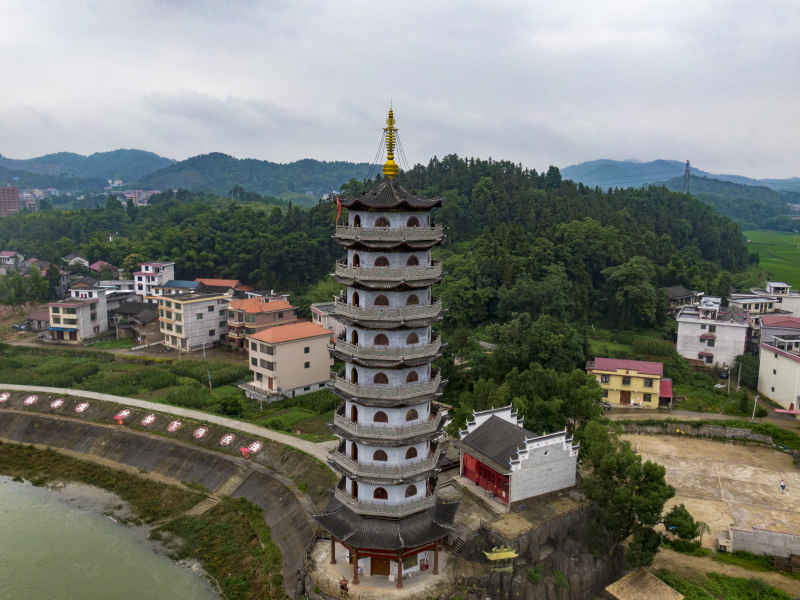 湖南邵阳文峰塔航拍