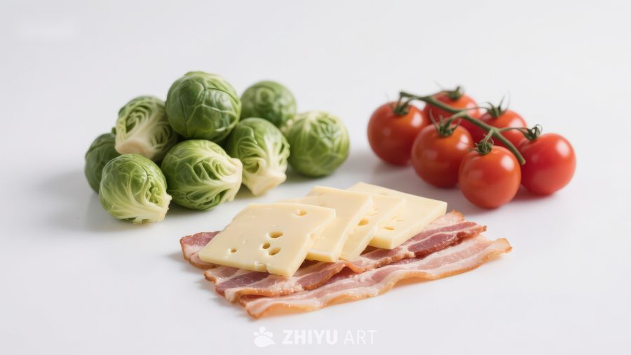 蔬菜奶酪培根食材组合