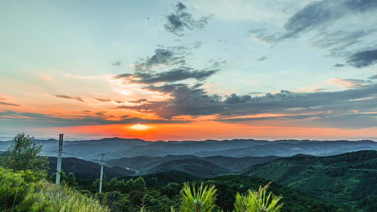 庙前山  晚霞延迟