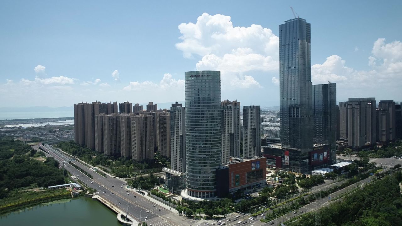 云南昆明呈贡楼宇航拍