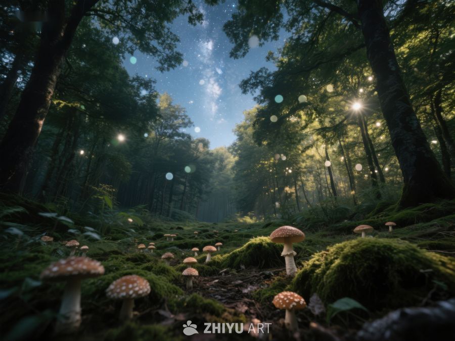 森林中的蘑菇与星光 68