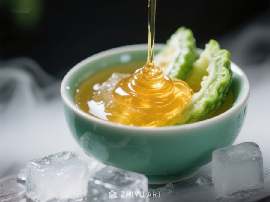 蜂蜜浇灌苦瓜冰块环绕 145