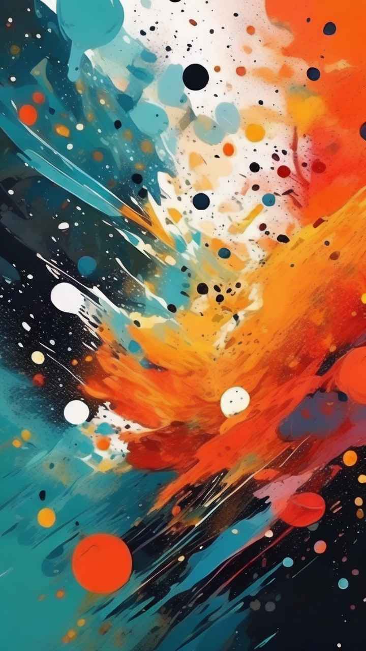 泼洒抽象印象派艺术插画 33