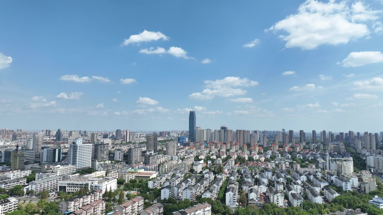 4K航拍昆山城市风光建筑 1