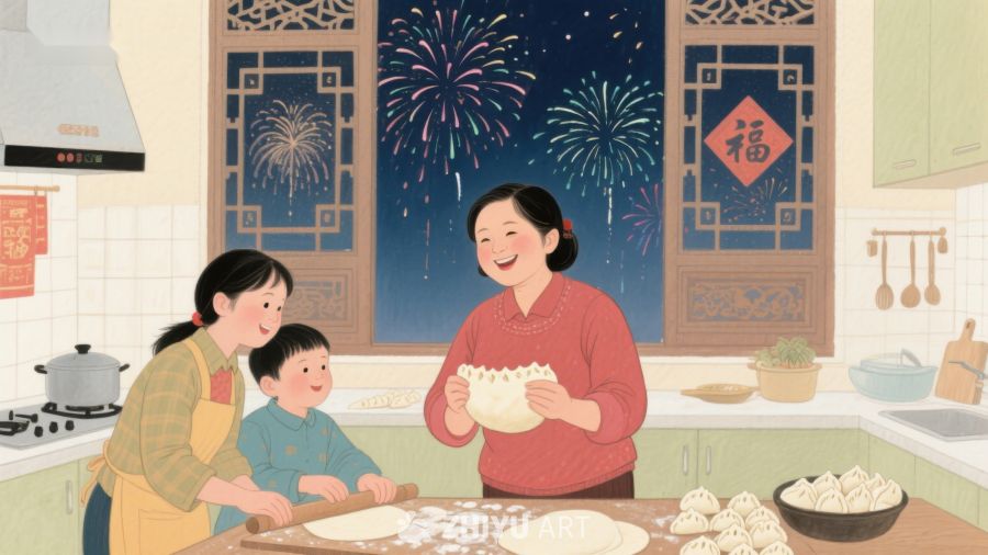 家庭厨房共度佳节，包饺子迎新年 439