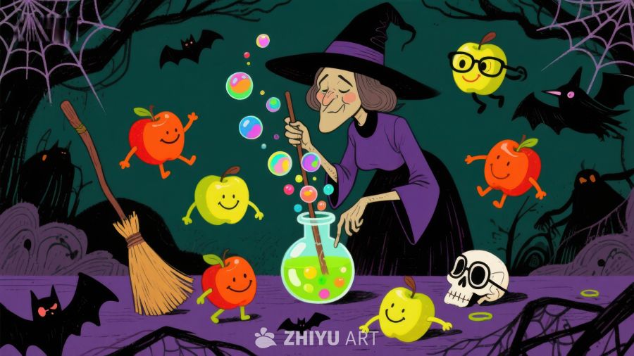 巫婆与魔法苹果的万圣夜