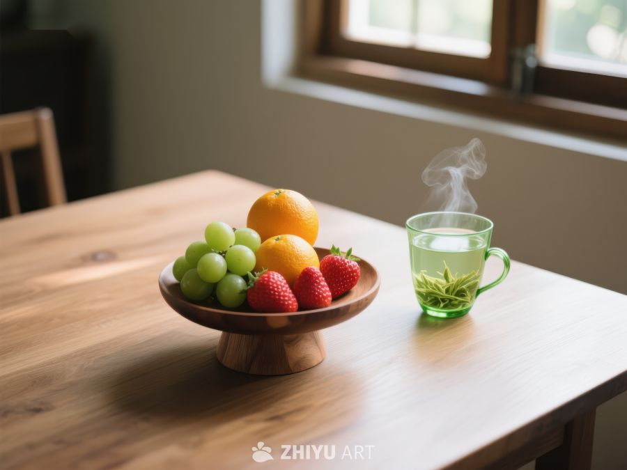 水果与热茶的温馨桌面 585
