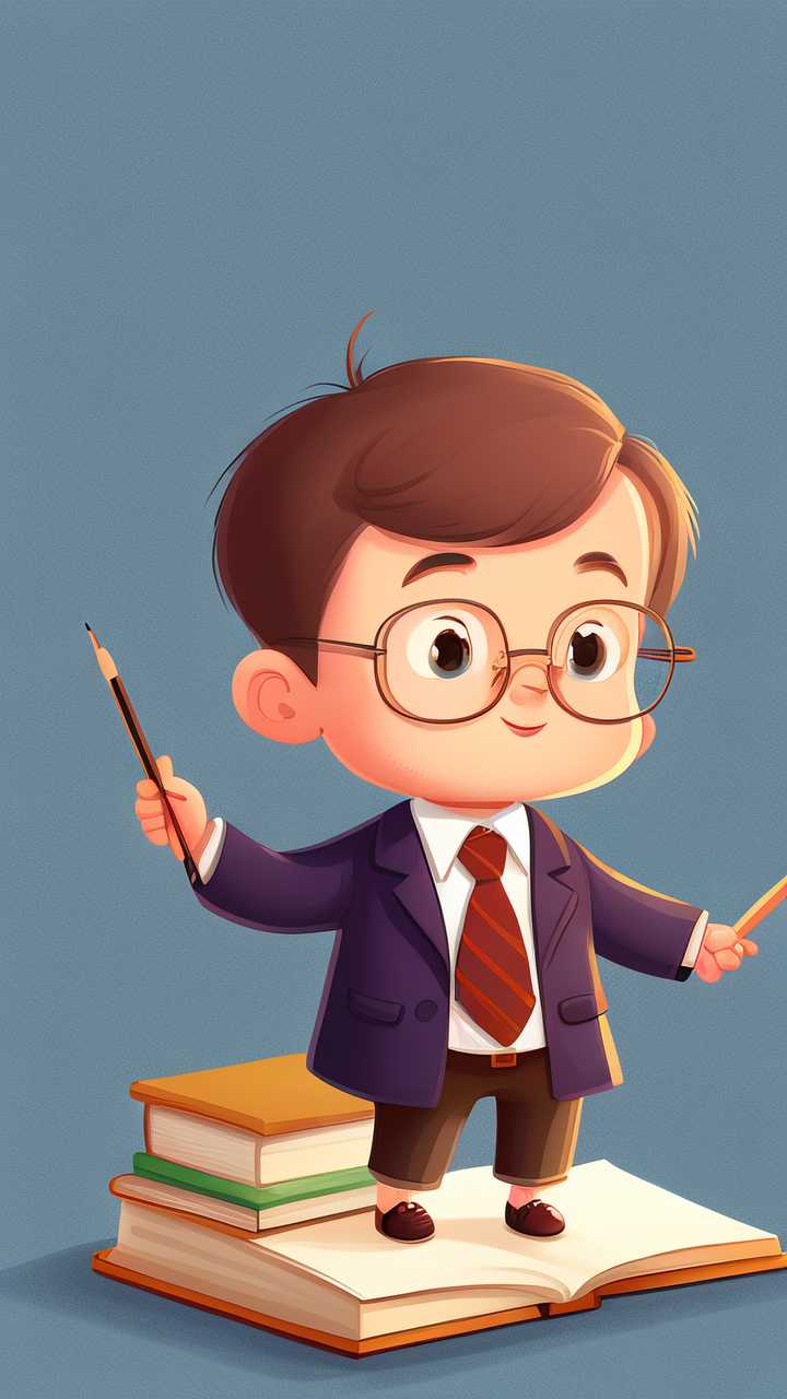 卡通人物插画老师学生