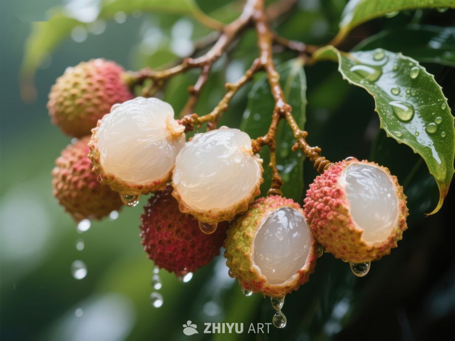 新鲜荔枝挂枝头，晶莹剔透惹人爱 678