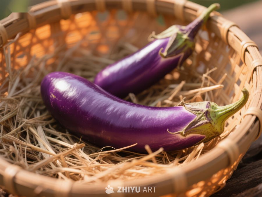篮中紫茄，自然静谧 53