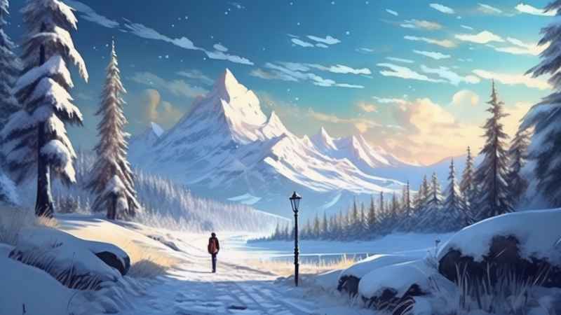 插画冬季背景图 13