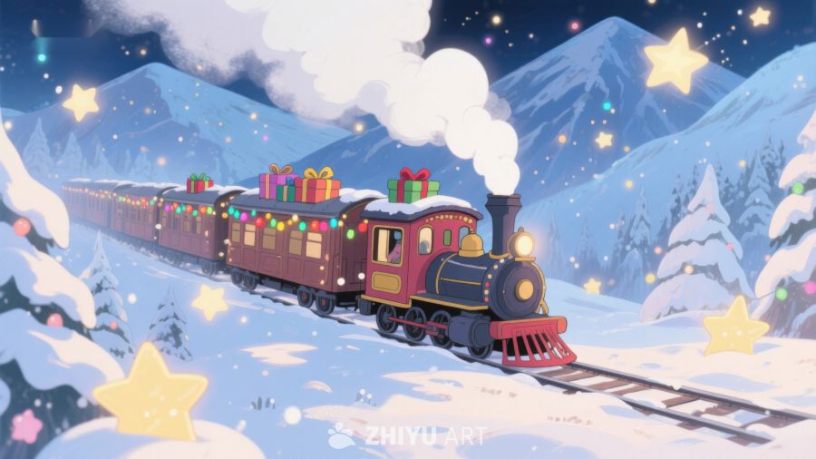 雪夜中的圣诞火车 467