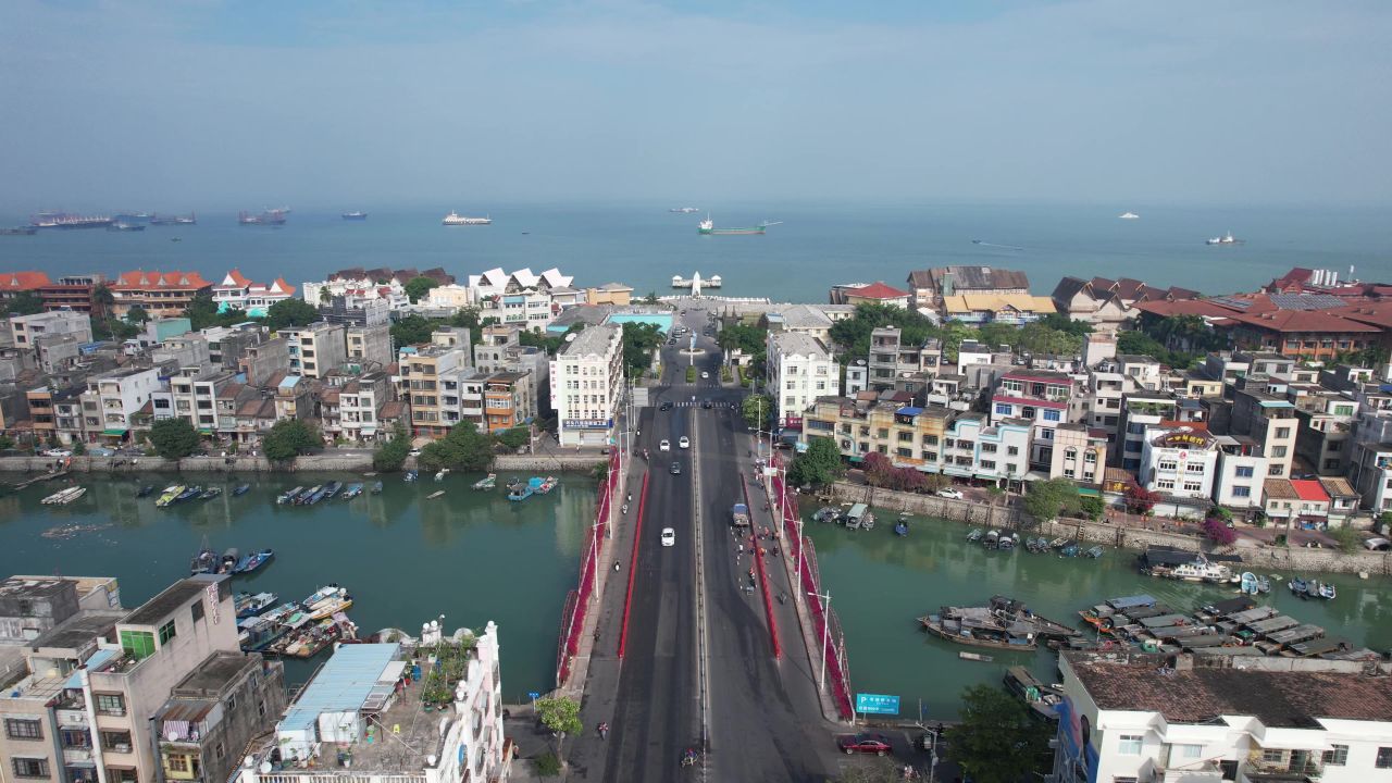 广西北海海边公寓度假村航拍