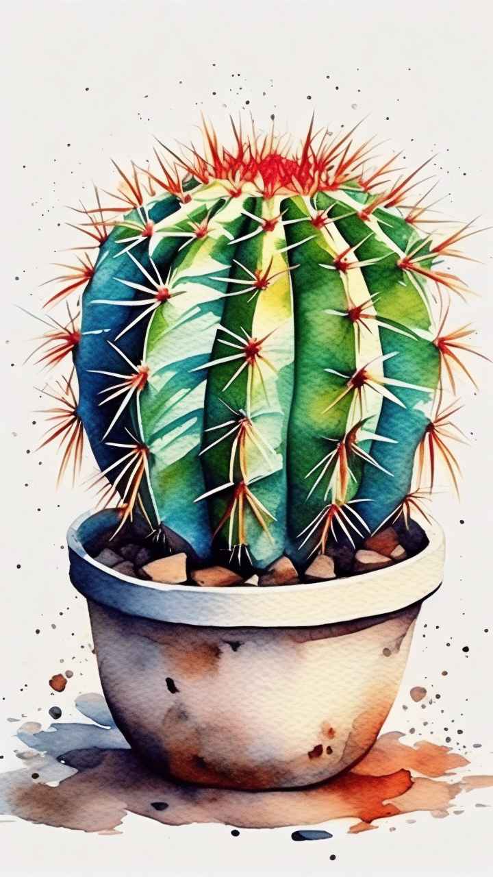 仙人掌自然植物插画 27