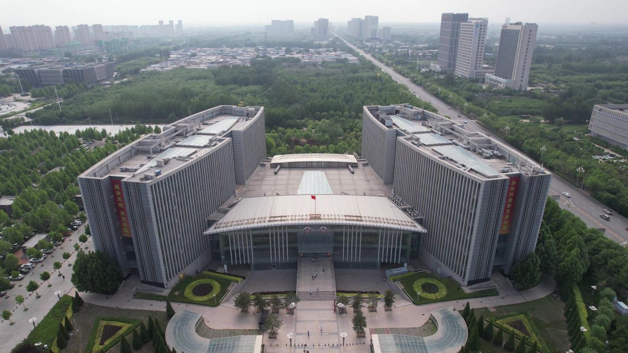 河北沧州市民中心航拍