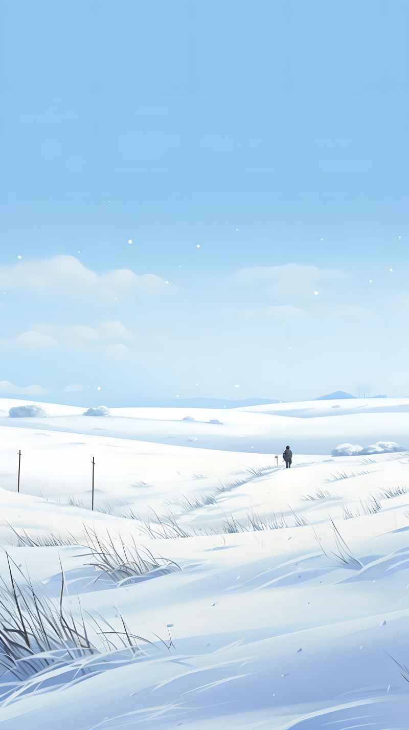 冬季唯美创意背景插画图 1