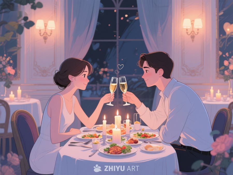 浪漫晚餐：情侣共度温馨时光 432