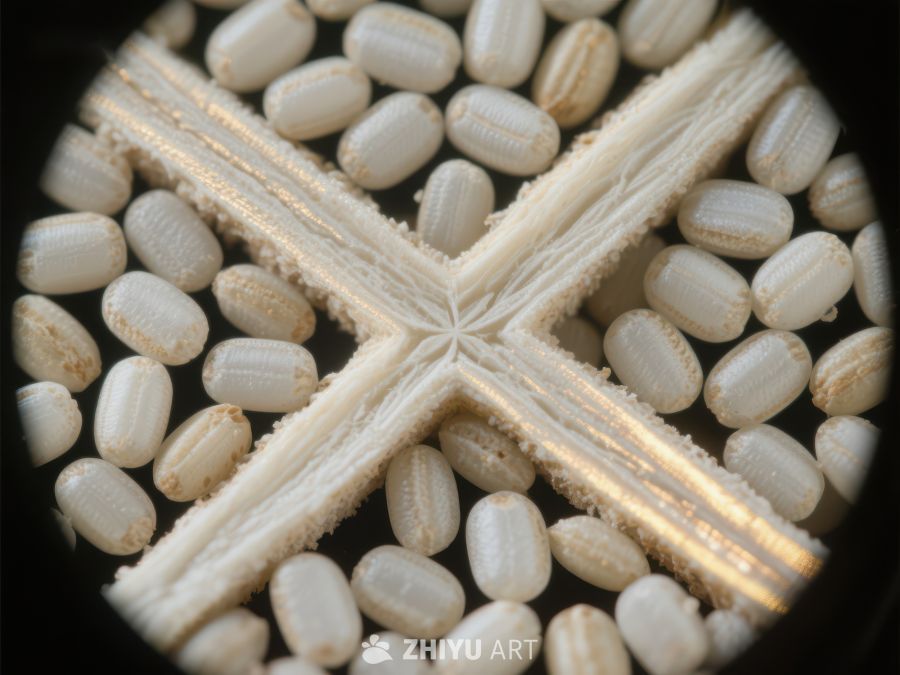 显微镜下的交叉结构与颗粒 651