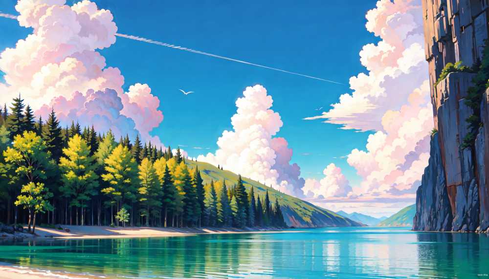 自然风景绿色超清插画