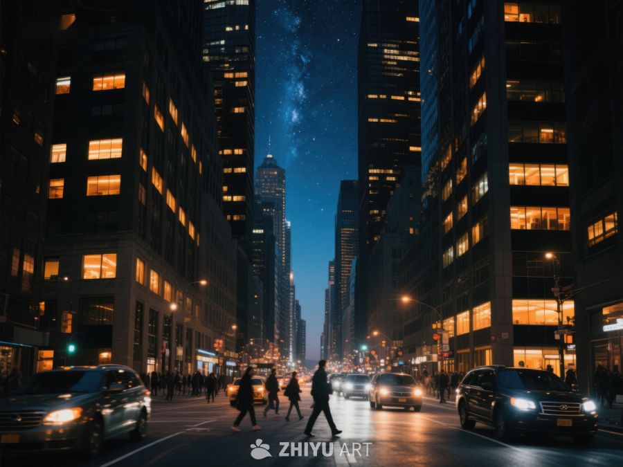 夜幕下的城市街景 480